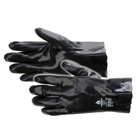 Handschoen katoen PVC zwart maat 9