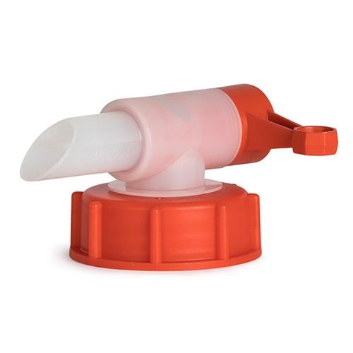 Jerrycan Tapkraan/Dopkraan (HDPE) - Naturel/Rood