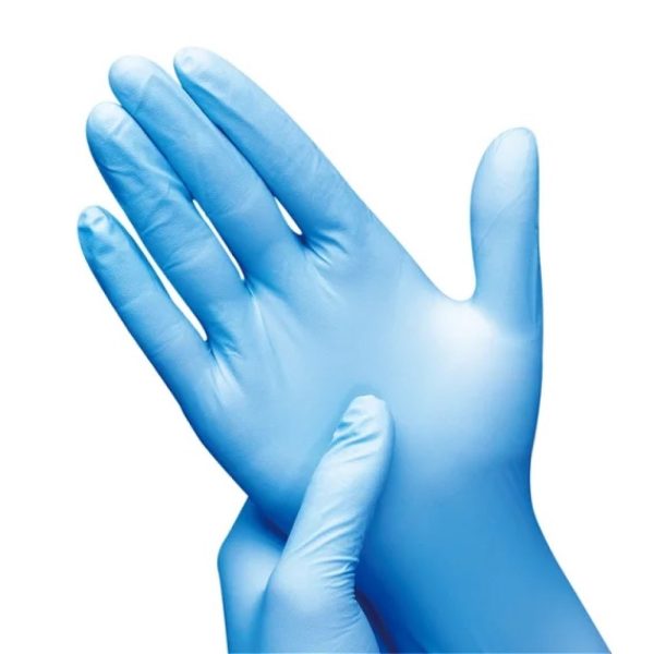 Handschoen Nitril Ongepoederd, Cat III, Latex Vrij, Blauw - Afbeelding 2